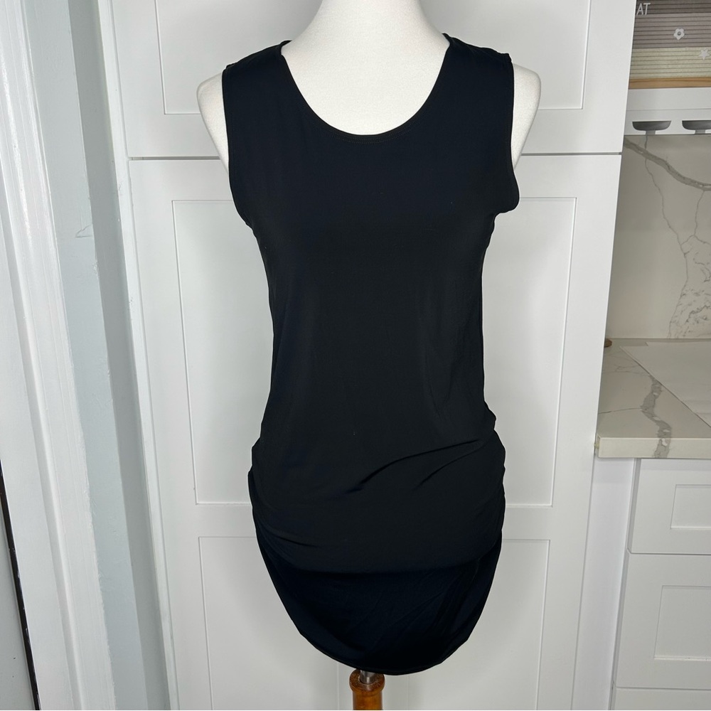 Planet by Lauren G Women’s Size 1(4-8) Black Sleeveless Ruched Side Jersey Top - Picture 2 of 9